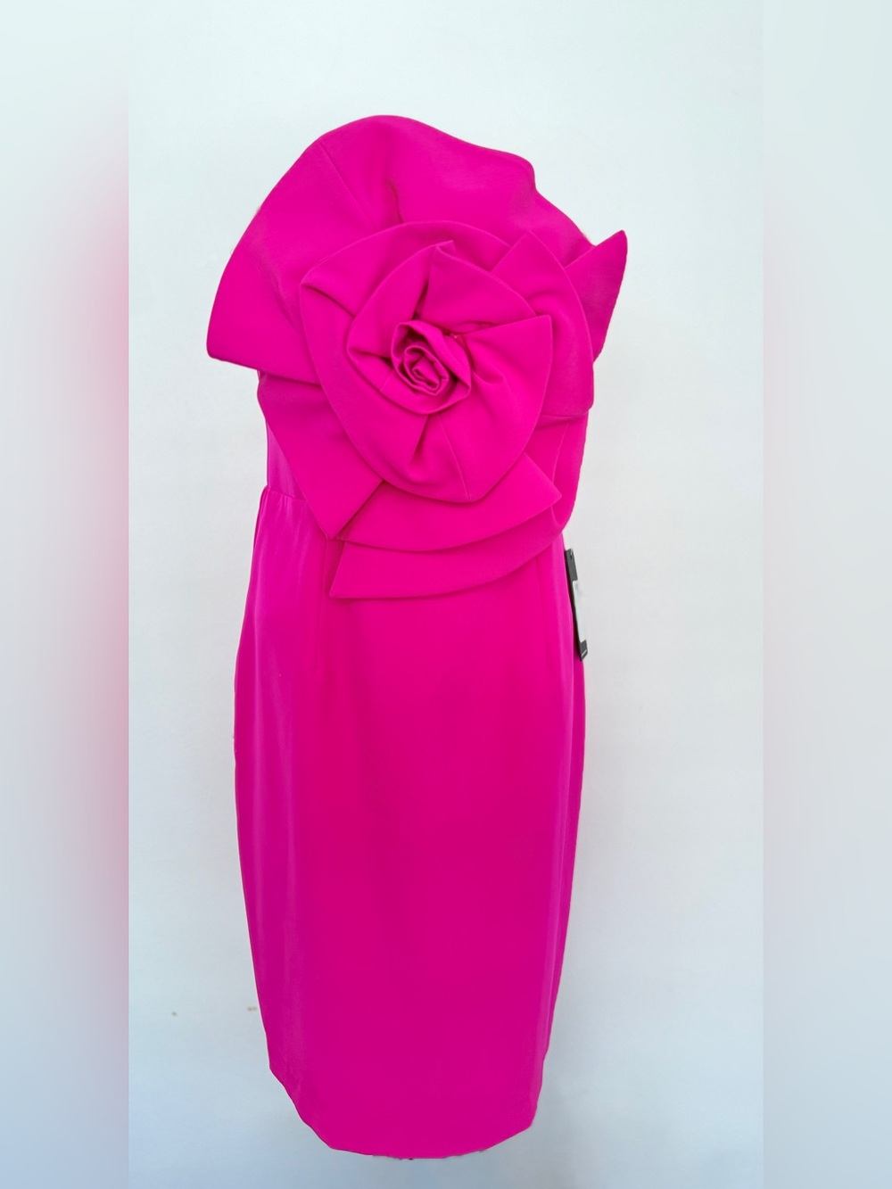 Posh Couture Hot Pink 3D Flower Layer Rose Cocktail Dress Size Small NWT